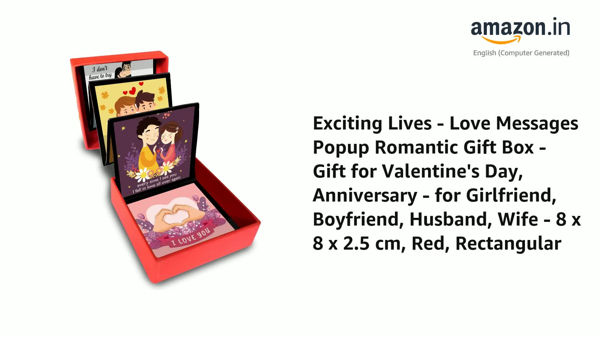 Love Message Gift Box, Romantic Popup Surprise Box with Love Cards